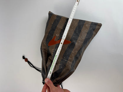 Vintage Fendi Roma Striped Leather Pouch / Bag brown striped