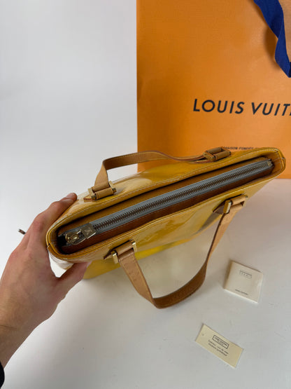 Vintage Louis Vuitton Vernis Leather Bag Yellow