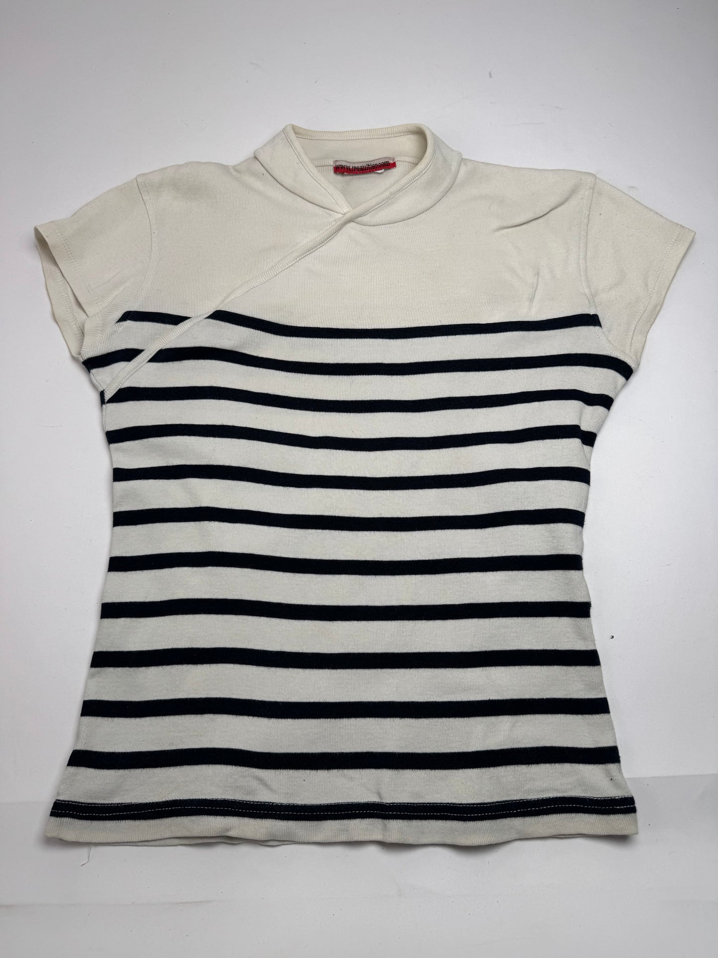 Vintage Jean Paul Gaultier Top white Navy Striped 38/M