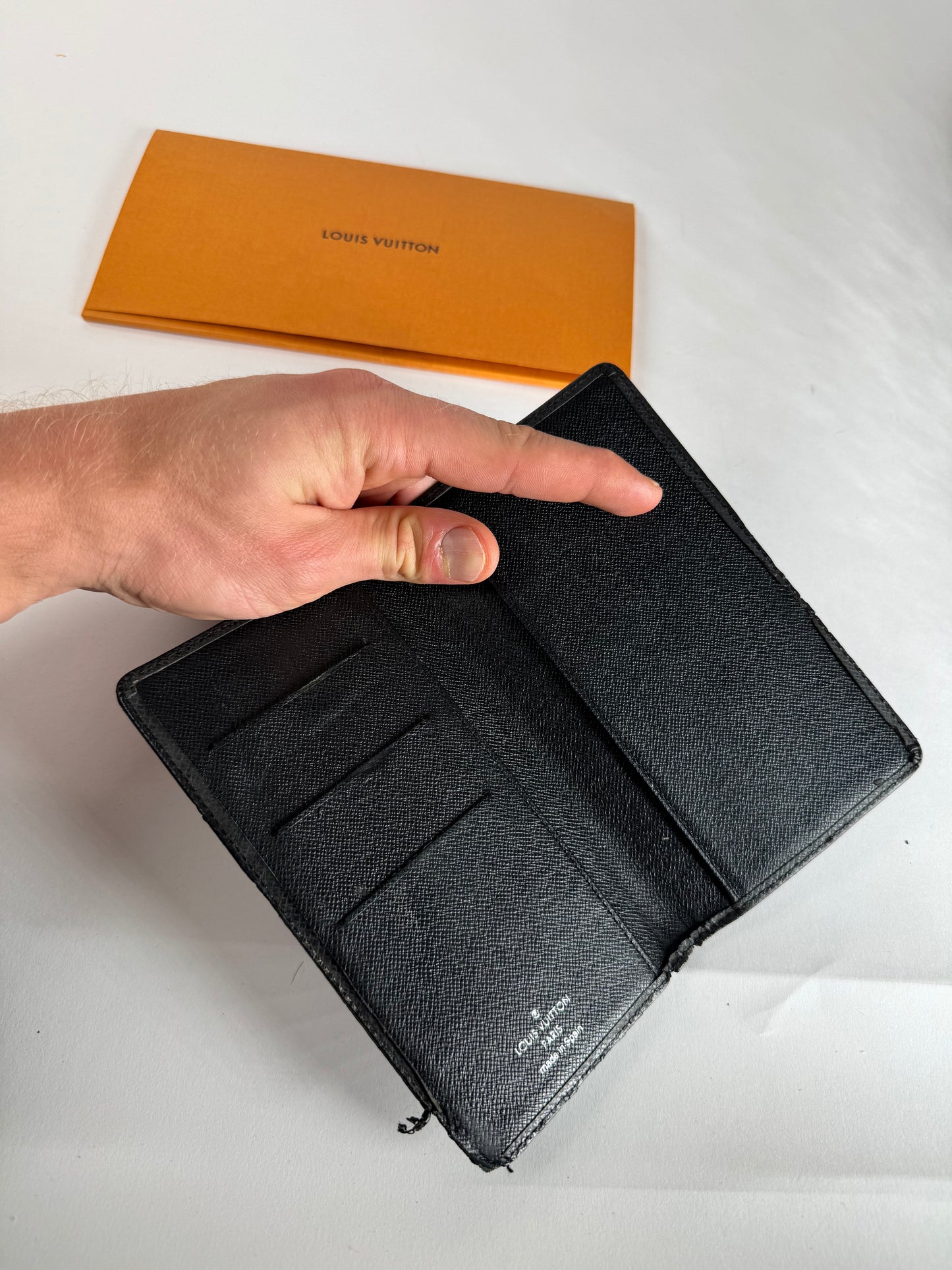 Vintage Louis Vuitton Taiga Leather Card Holder / ID Holder Black