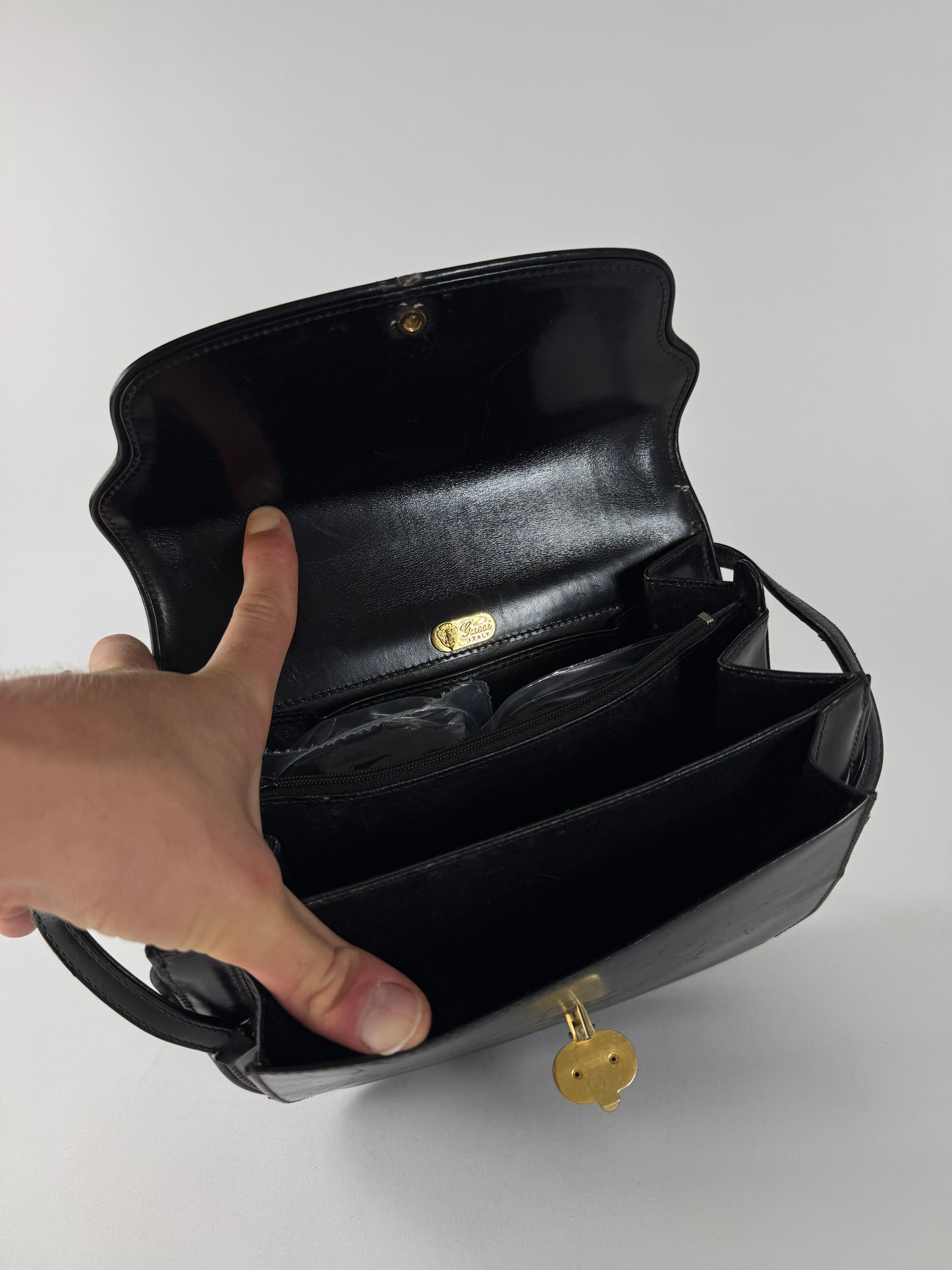 Vintage Gucci Leather Bag Black