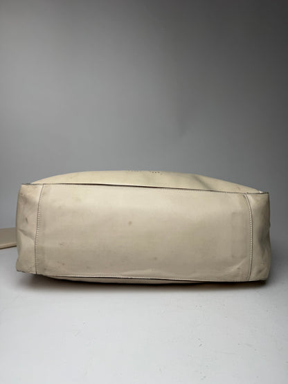 Vintage Stella Mc Cartney Vegan Leather Logo Shopper Bag Beige