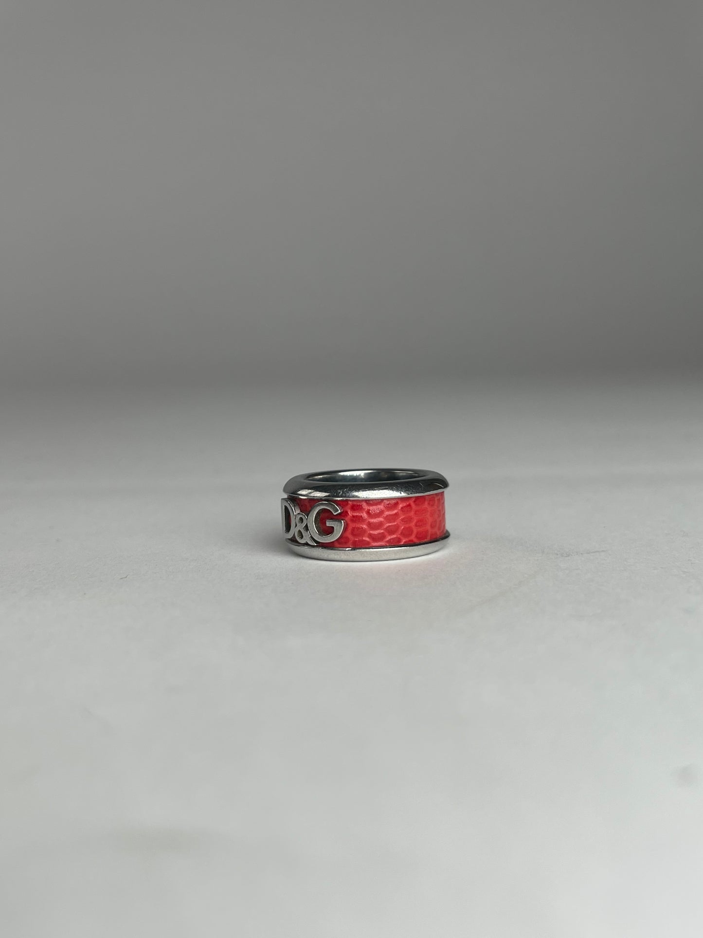 Vintage Dolce & Gabbana Steel Ring Silber/orange unisex