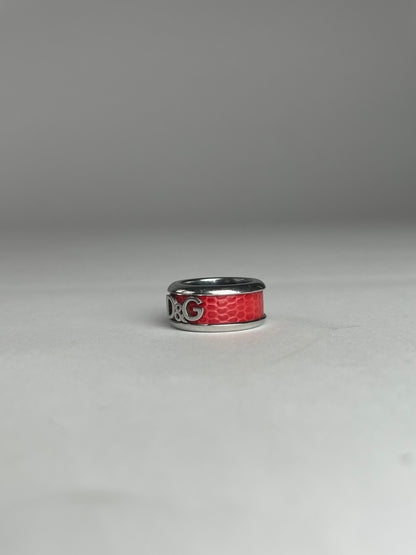Vintage Dolce & Gabbana Steel Ring Silber/orange unisex