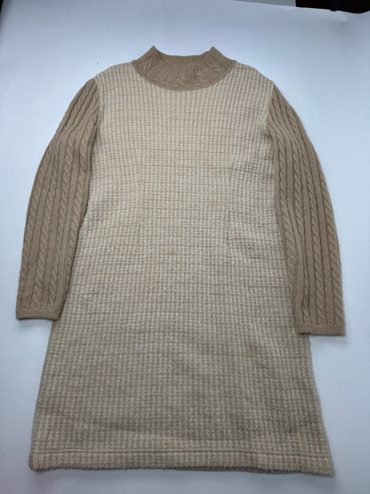 Vintage Courreges Paris Wool Dress 38/M Beige Brown