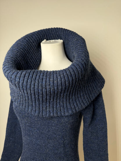 Vintage Balenciaga Big Turtle Neck Wool Sweather Blue