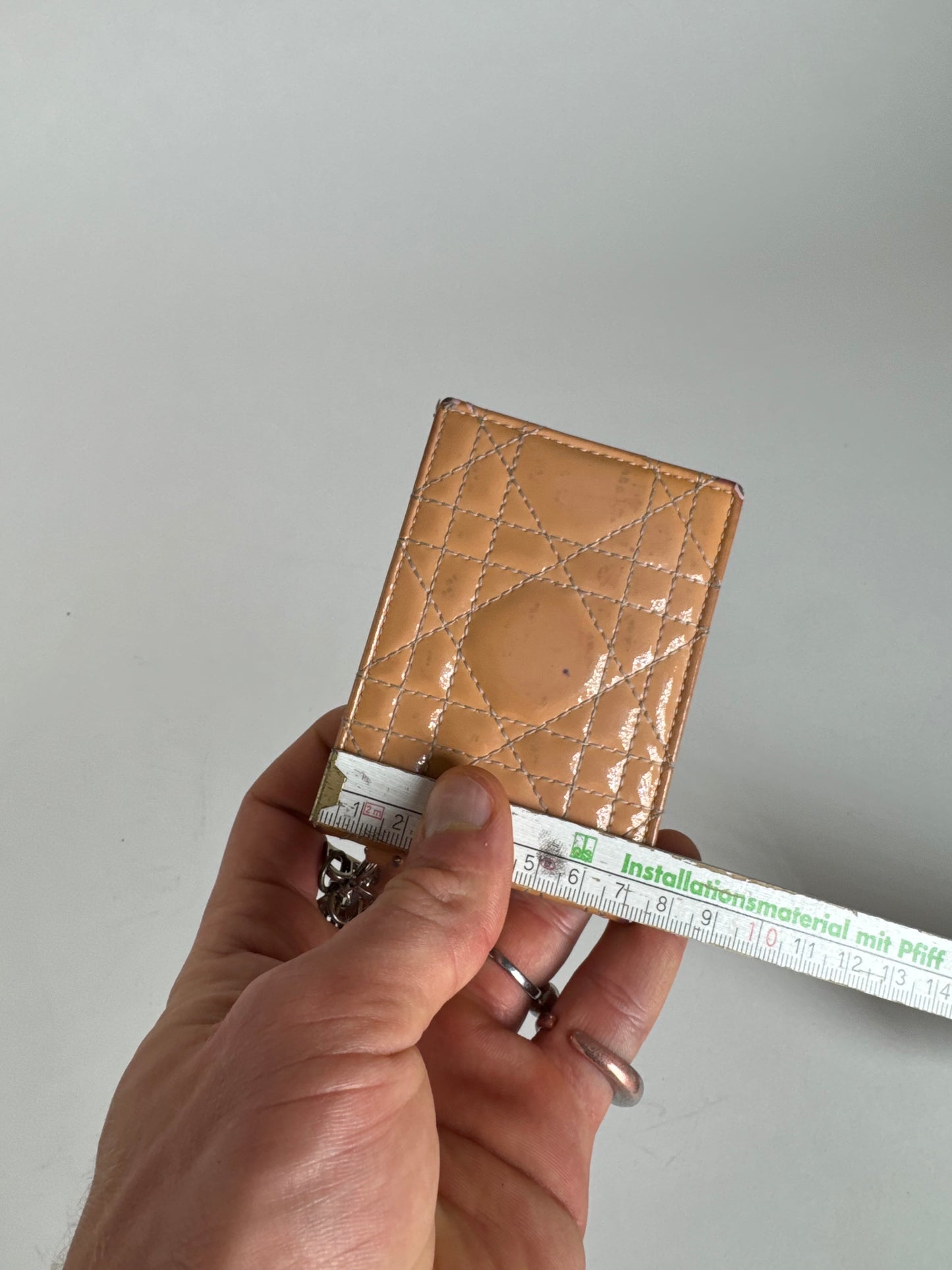 Vintage Dior Patent Leather Card Holder Peach-Orange