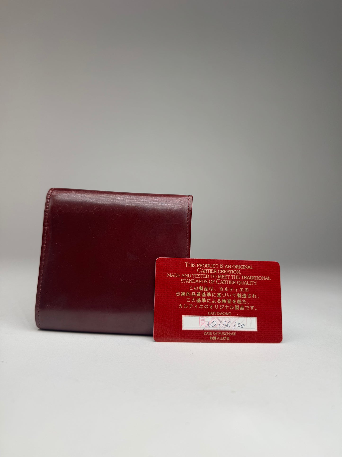Vintage Cartier Panthere Latent Leather Wallet burgundy