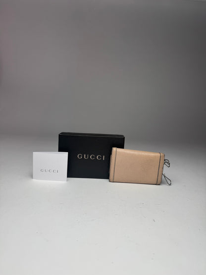 Vintage Gucci Leather Key Holder Rose / beige