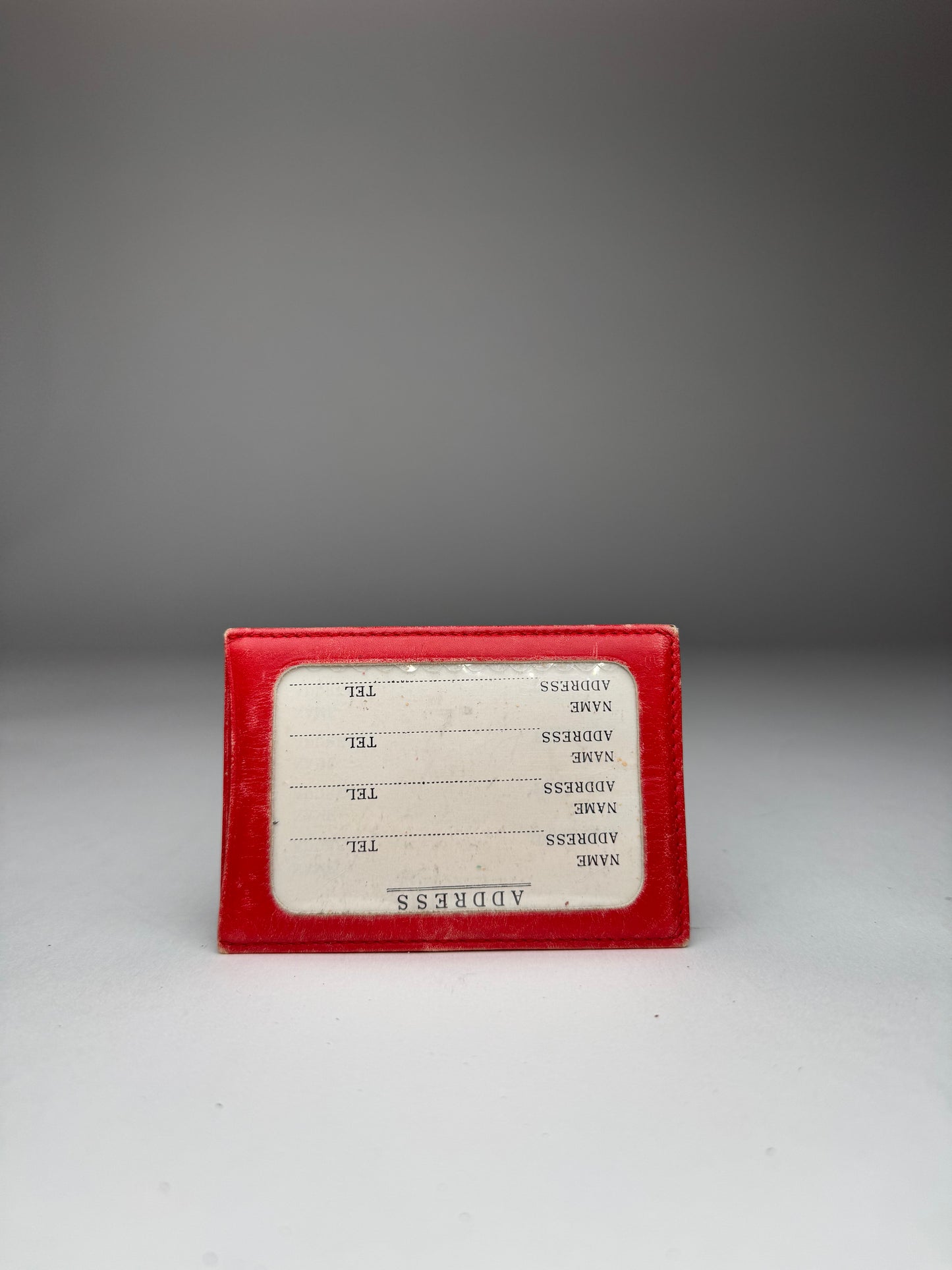 Vintage Courreges Paris Leather Card Holder Red