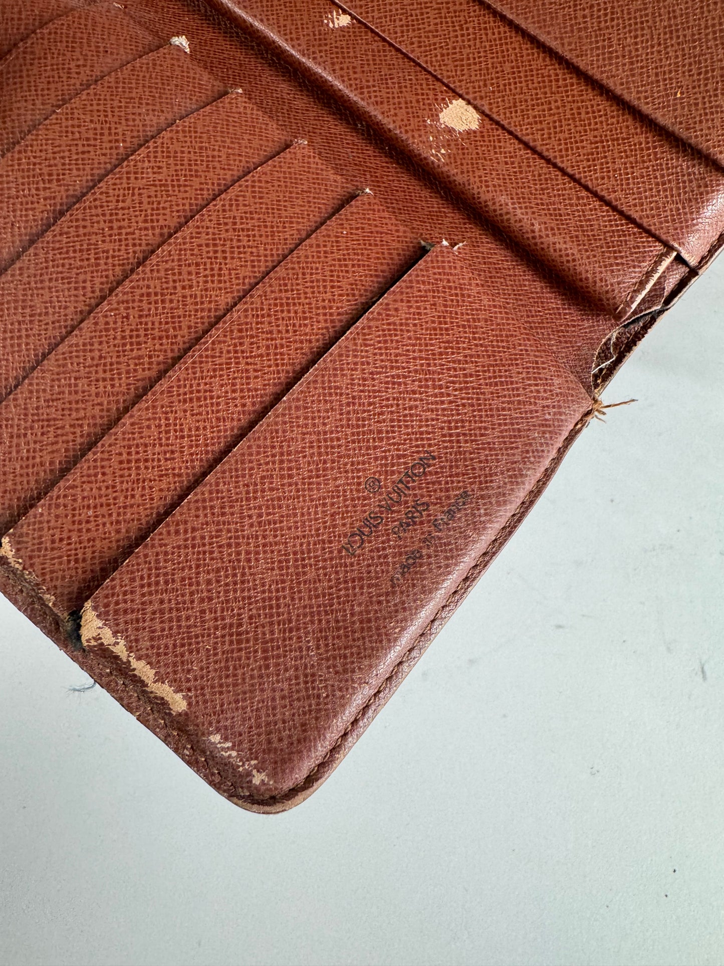 Vintage Louis Vuitton Leather Monogram Wallet Brown
