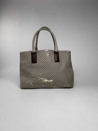 Vintage Bottega Veneta Andiamo Shopper Grey Brown