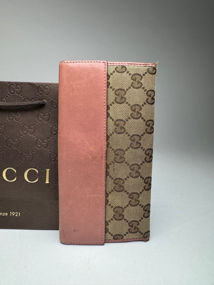 Vintage Gucci Monogram Wallet beige pink