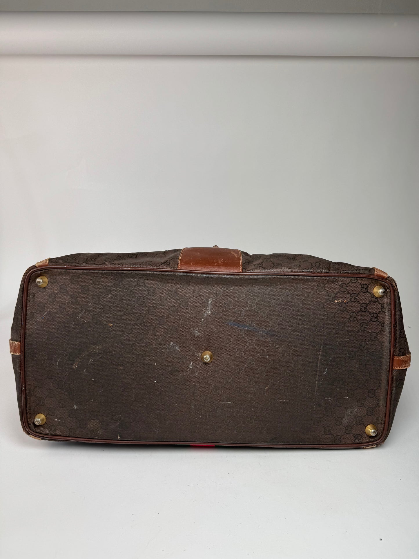 Vintage Gucci Duffel Bag / Travel Bag Monogram Brown