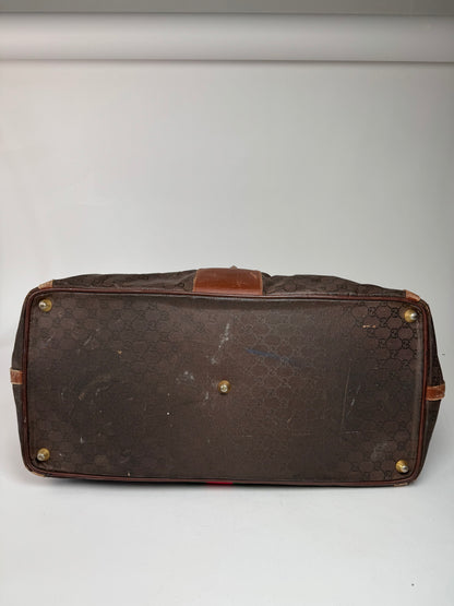 Vintage Gucci Duffel Bag / Travel Bag Monogram Brown