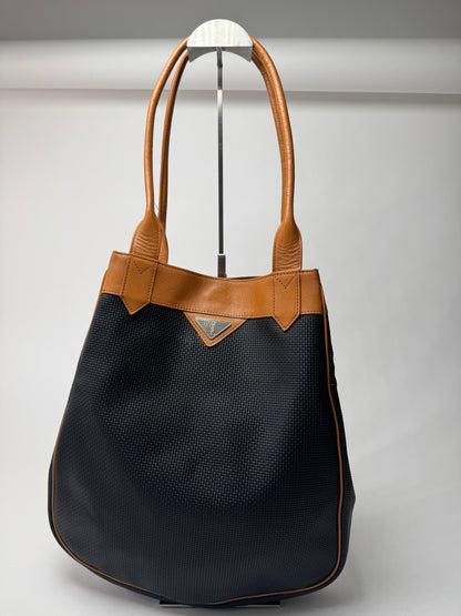 Vintage Yves Saint Laurent 2Way leather Shopper bag black brown