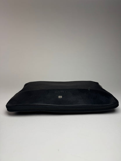 Vintage Celine Paris Leather Clutch Black