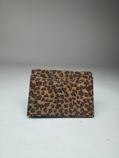 Vintage Bottega Veneta Canvas Card Holder Leopard