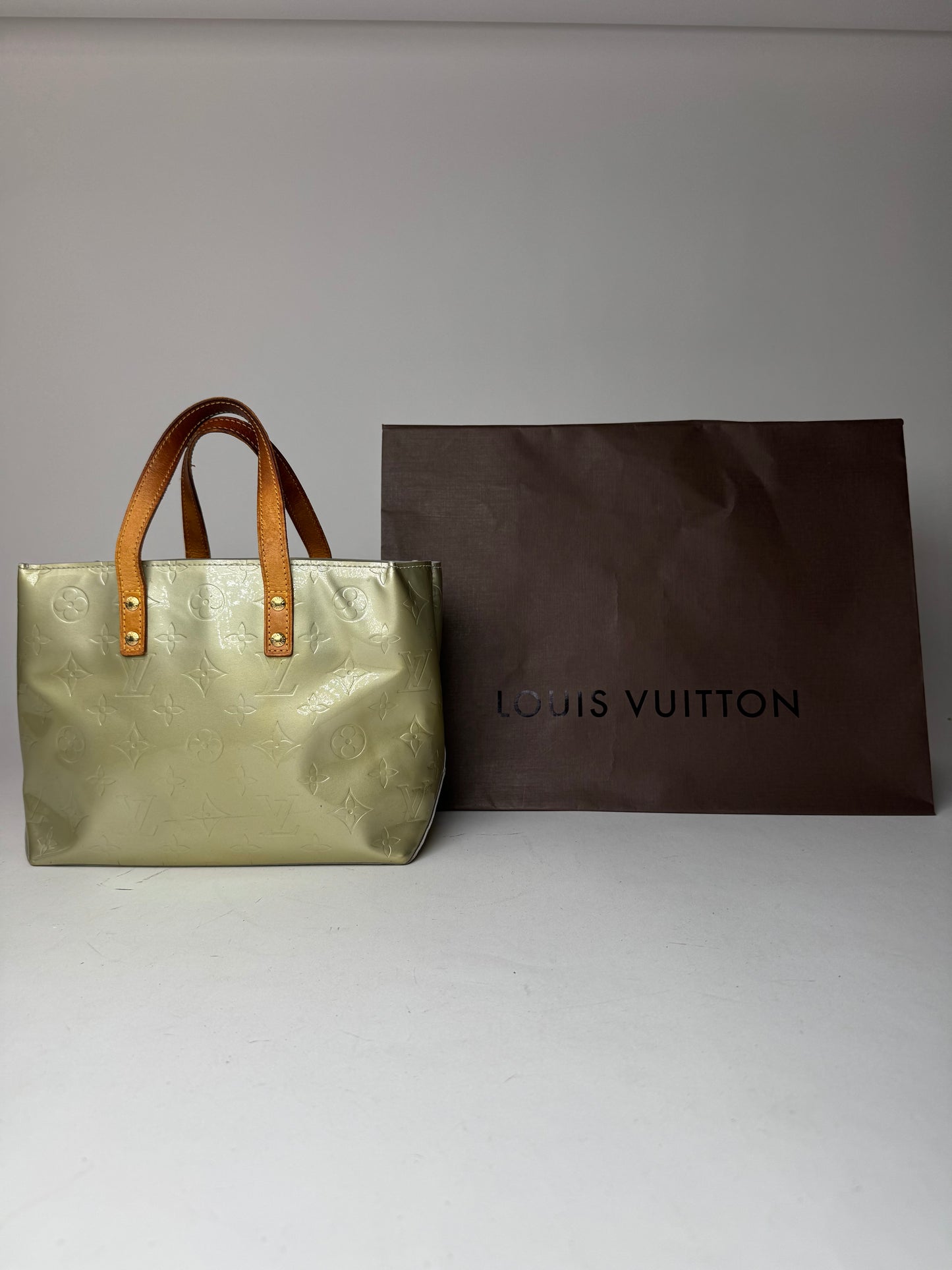 Vintage Louis Vuitton Vernis Leather Shopper Bag Blue Silver