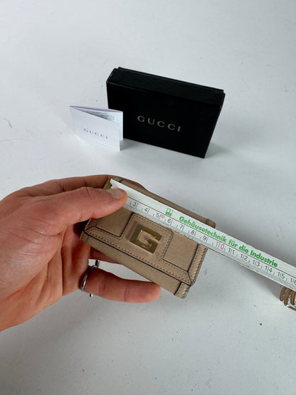 Vintage Gucci Leather Key Holder Rose / beige