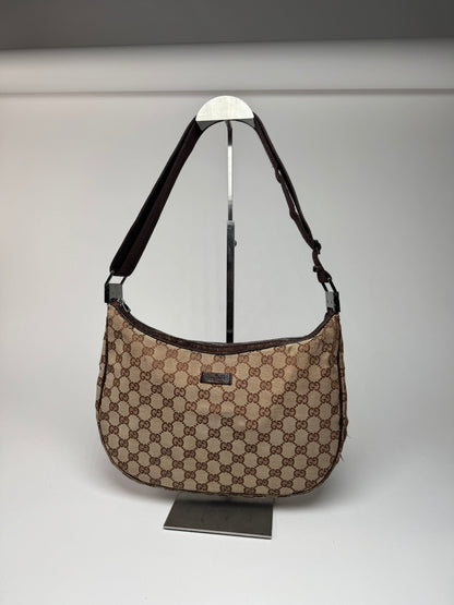 Vintage Gucci Monogram Crossaint 2Way Bag beige