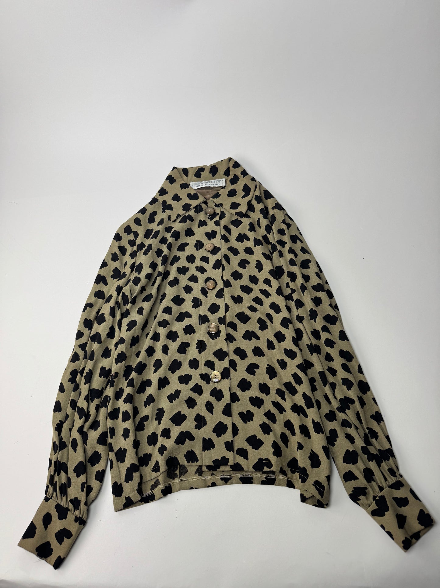 Vintage  Givenchy Leopard Silk Shirt Brown 38/M