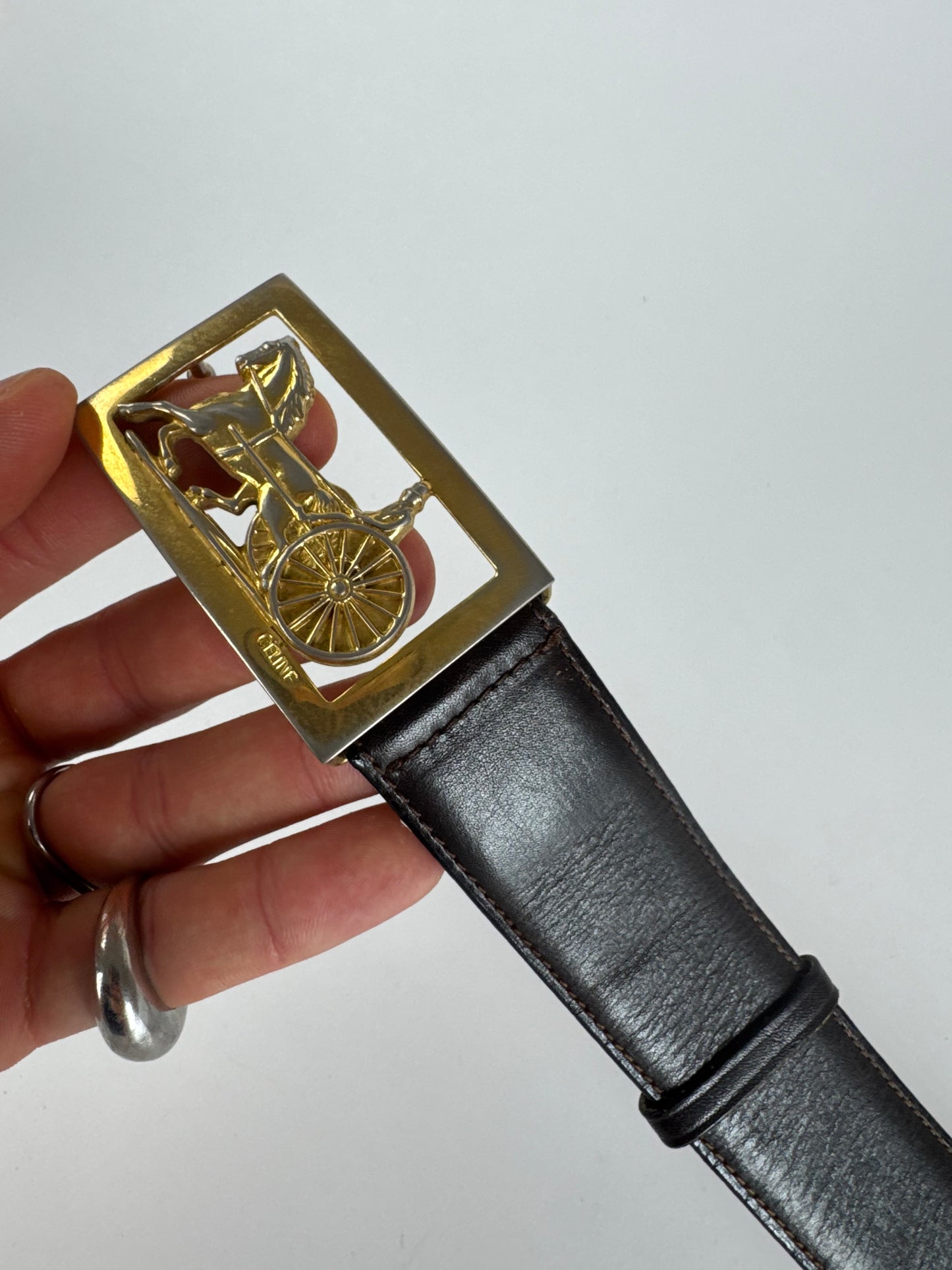 Vintage Celine Paris Leather Belt