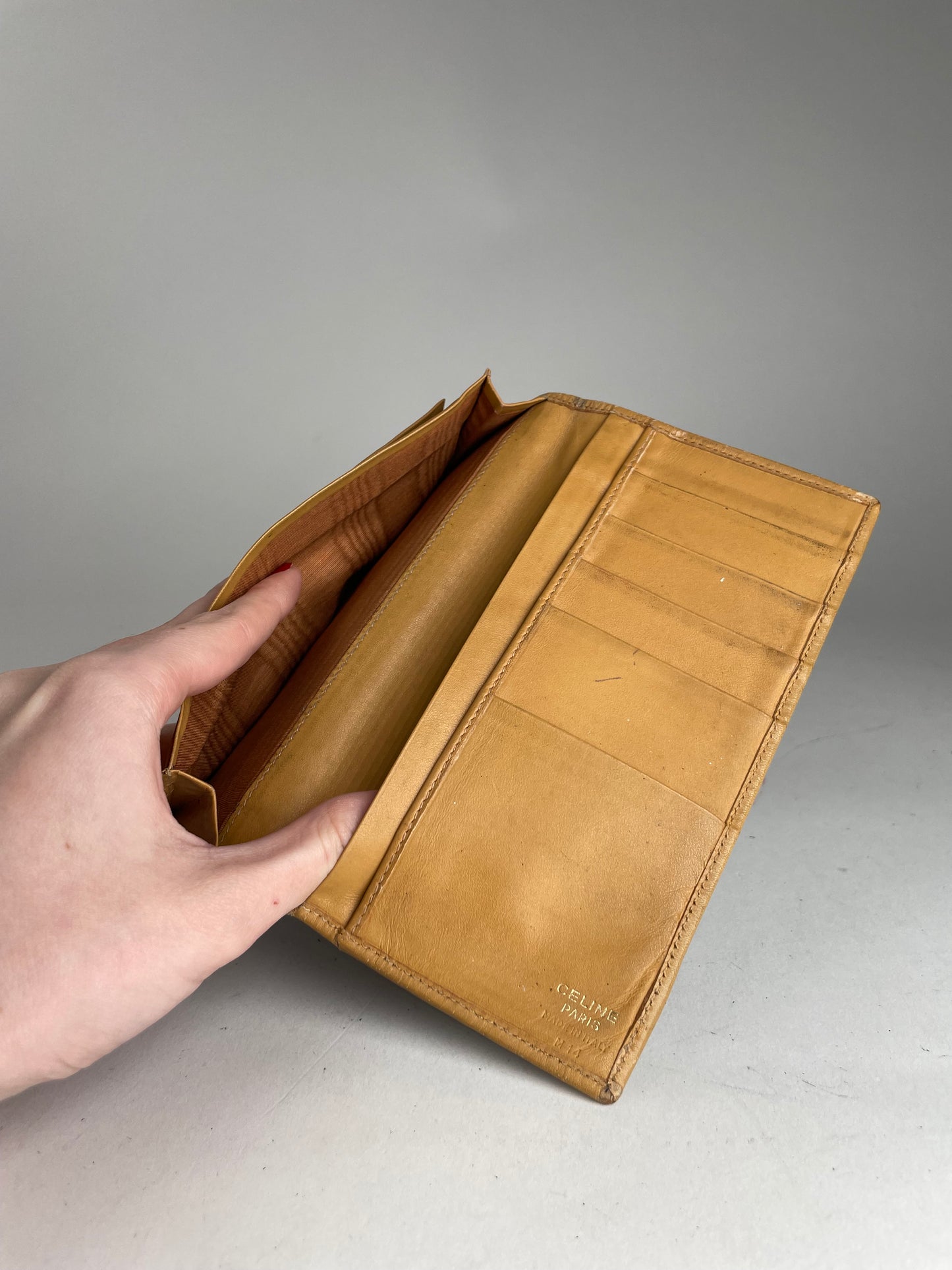 Vintage Celine Paris Leather Monogram ID holder