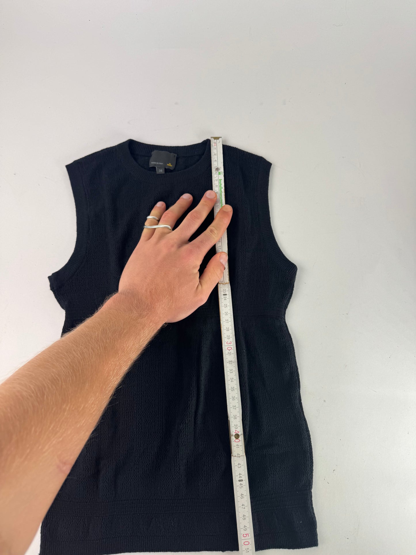 Vintage Fendi Monogram wool Dress Black 38/M