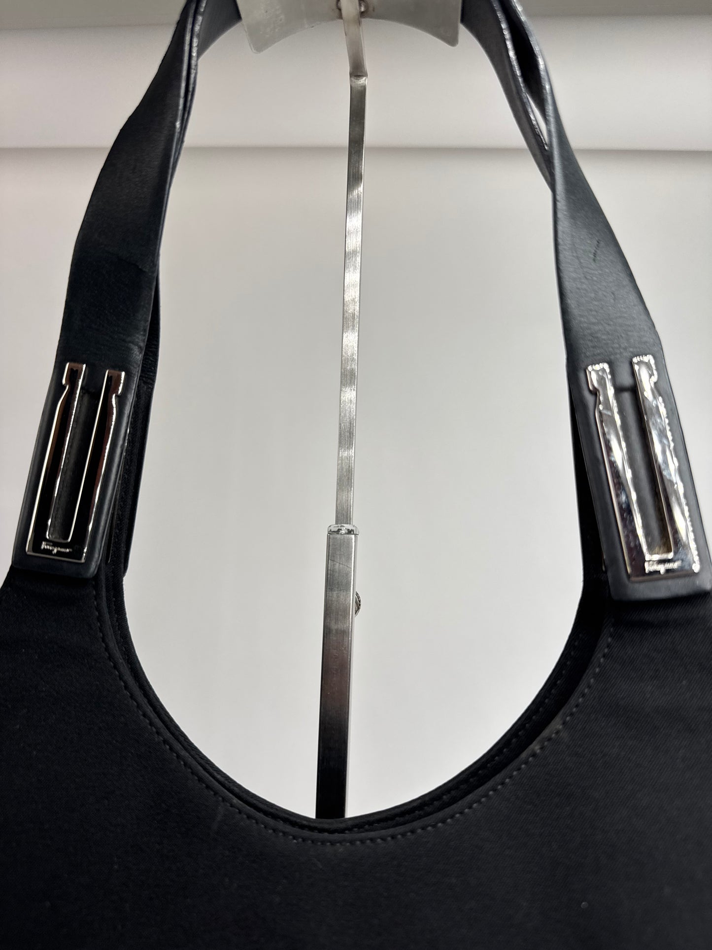 Vintage  Salvatore Ferragamo Leather / Canvas Bag Black