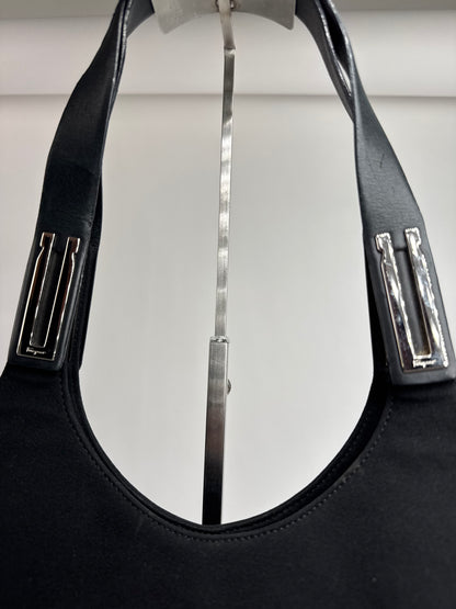 Vintage  Salvatore Ferragamo Leather / Canvas Bag Black