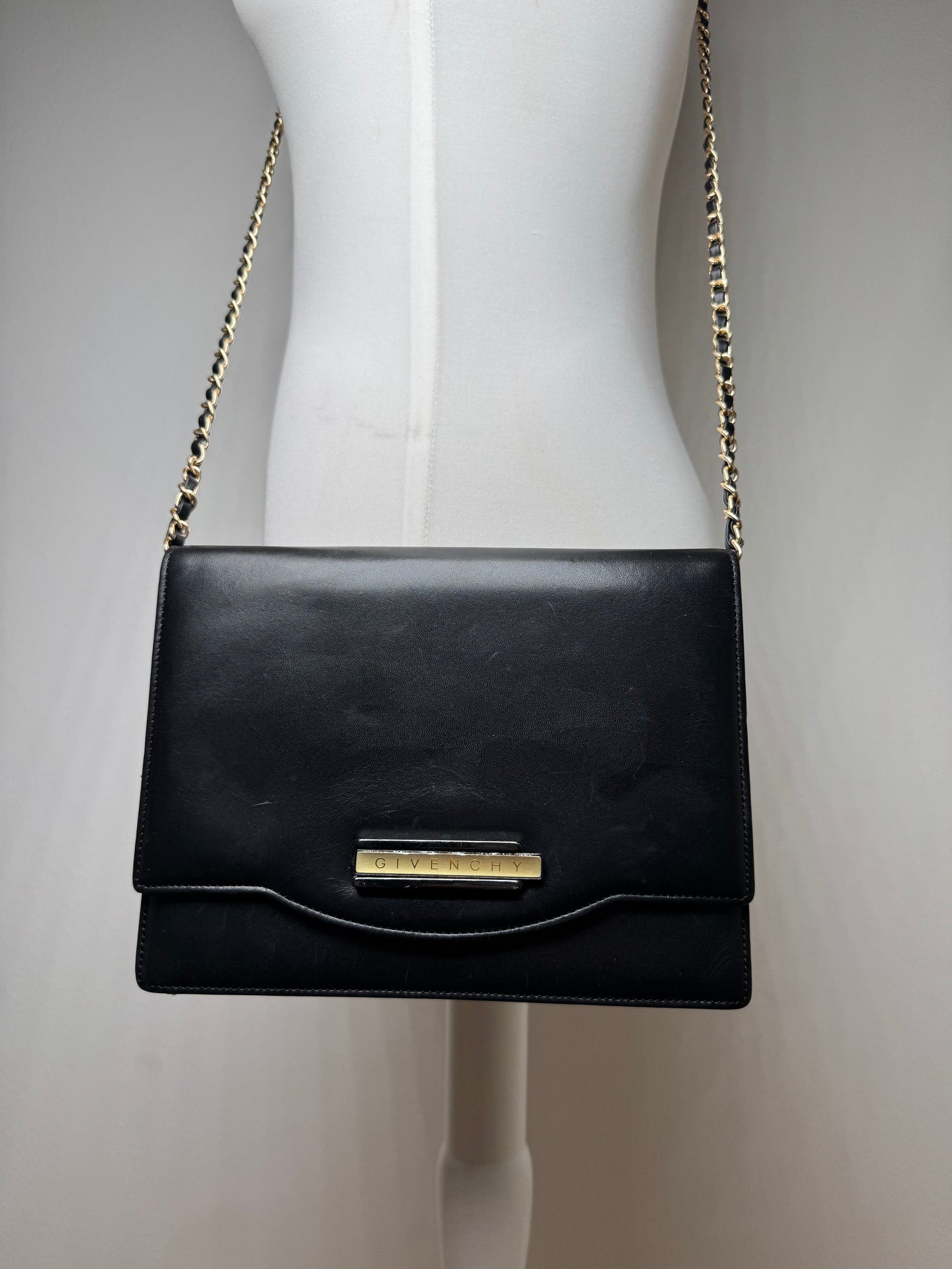 Vintage Givenchy Whip Bag Leather Black