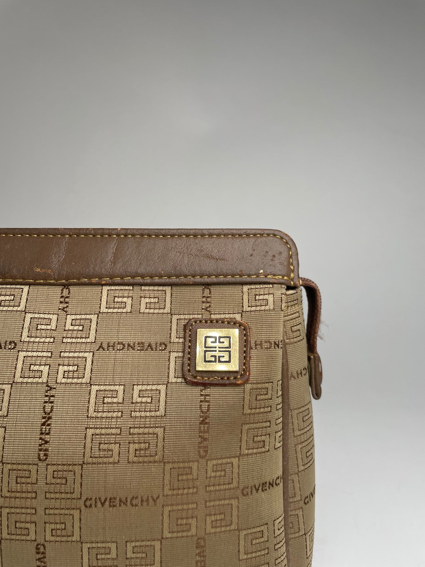 Vintage Givenchy GV3 Monogram Clutch Brown