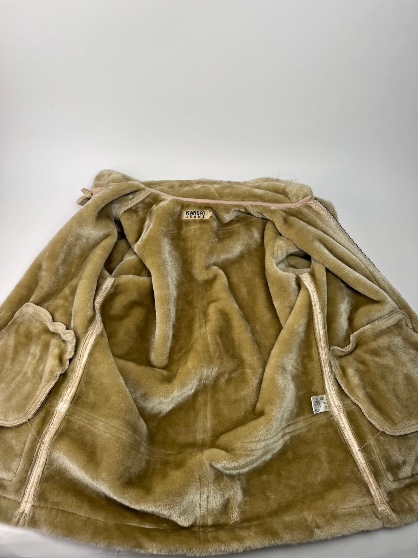 Parka en fourrure vintage Kansai Yamamoto unisexe beige M/L