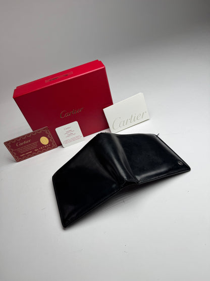 Vintage Cartier Flap Leather Wallet Black