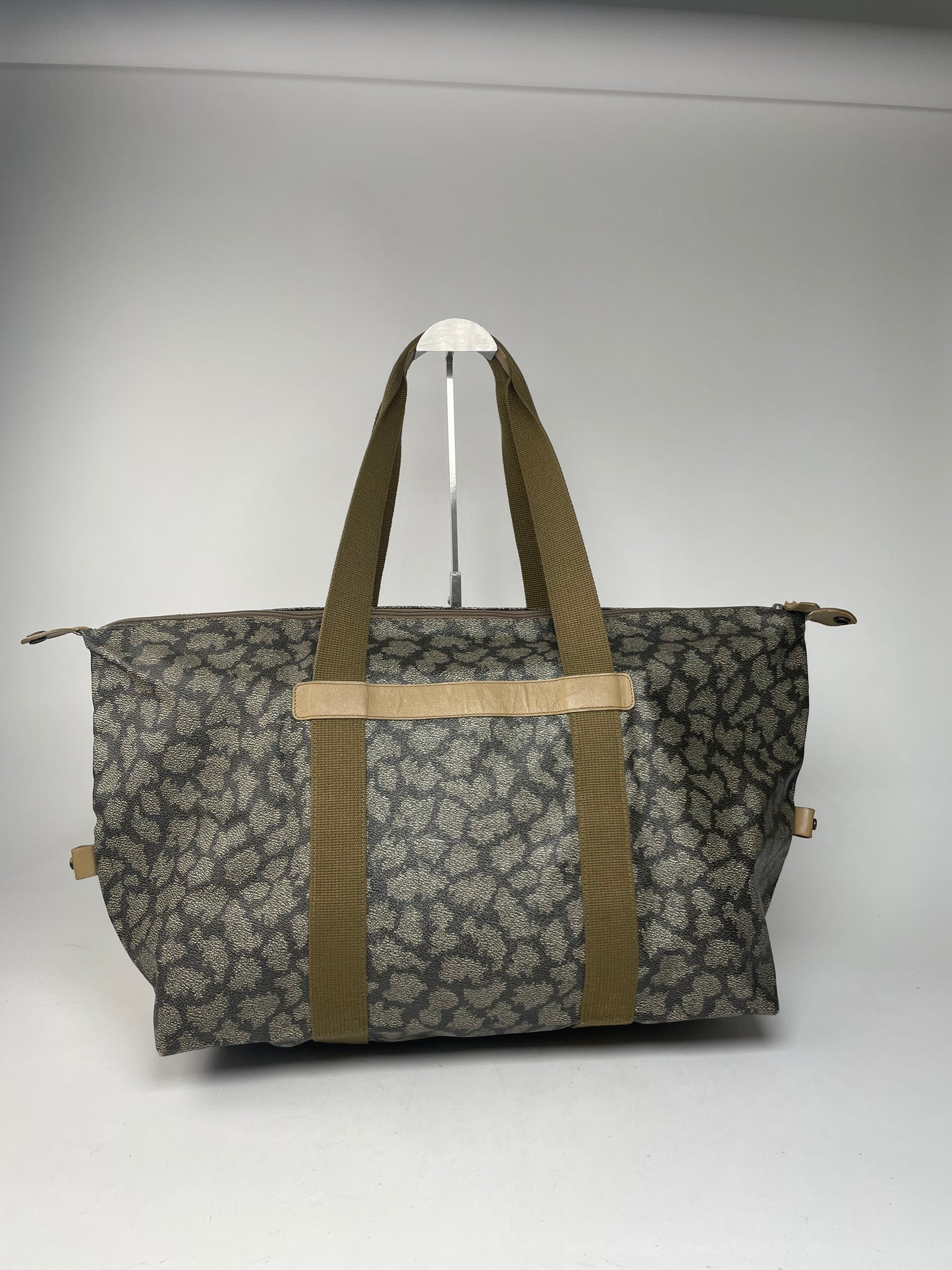 Vintage Yves Saint Laurent Leather Travel Bag Grey/Brown