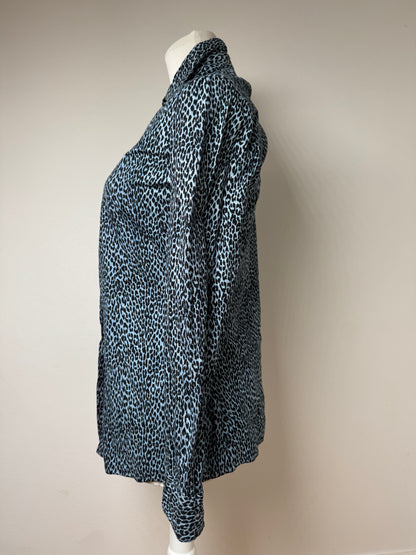 Vintage Gianni Versace Leopard Canvas Shirt Blue/black 38/M