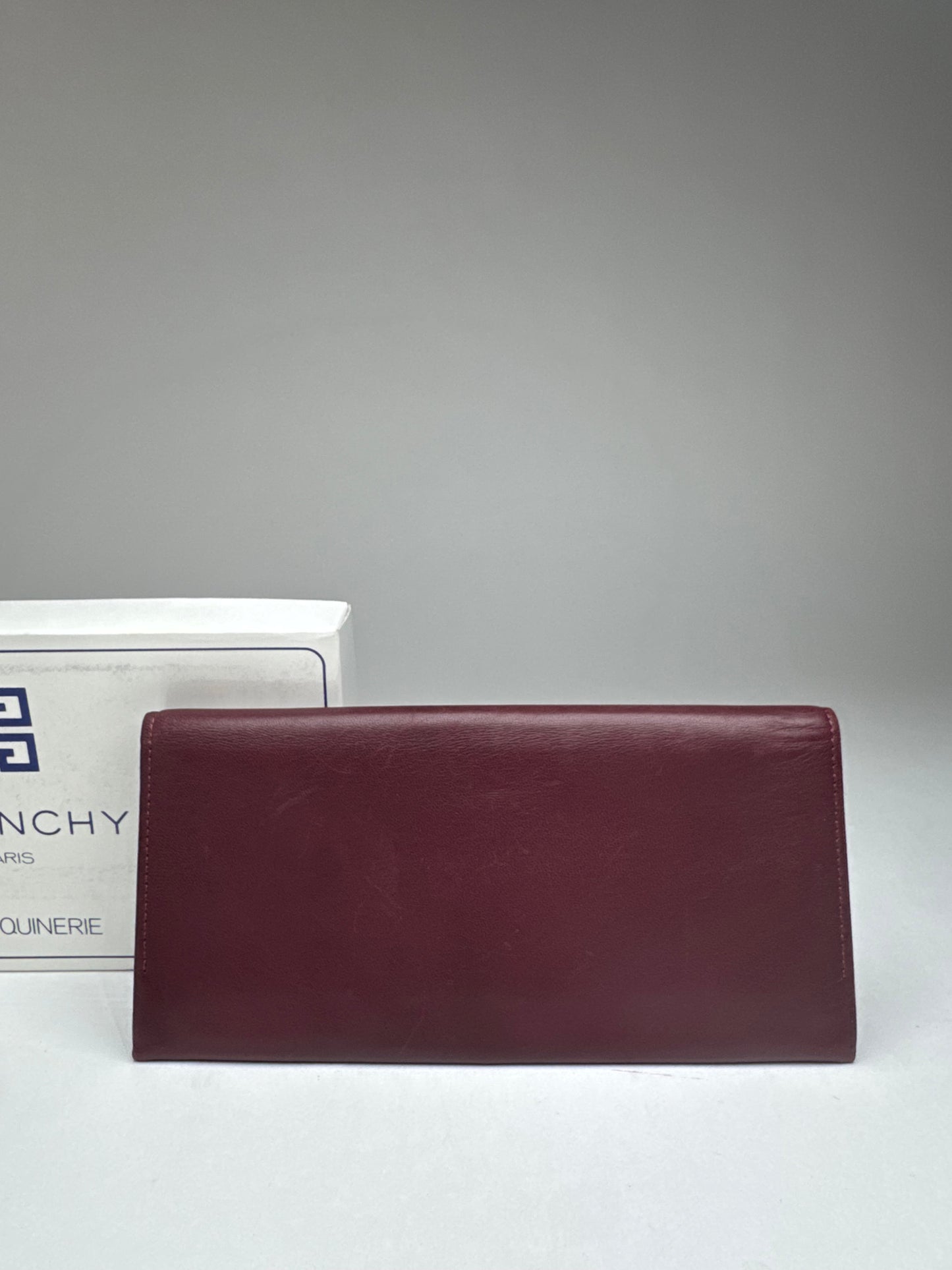 Vintage Givenchy Leather ID Holder burgundy