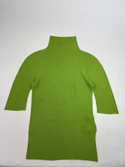 Vintage Issey Miyake Pleated Turtleneck Sweater 38/M Green