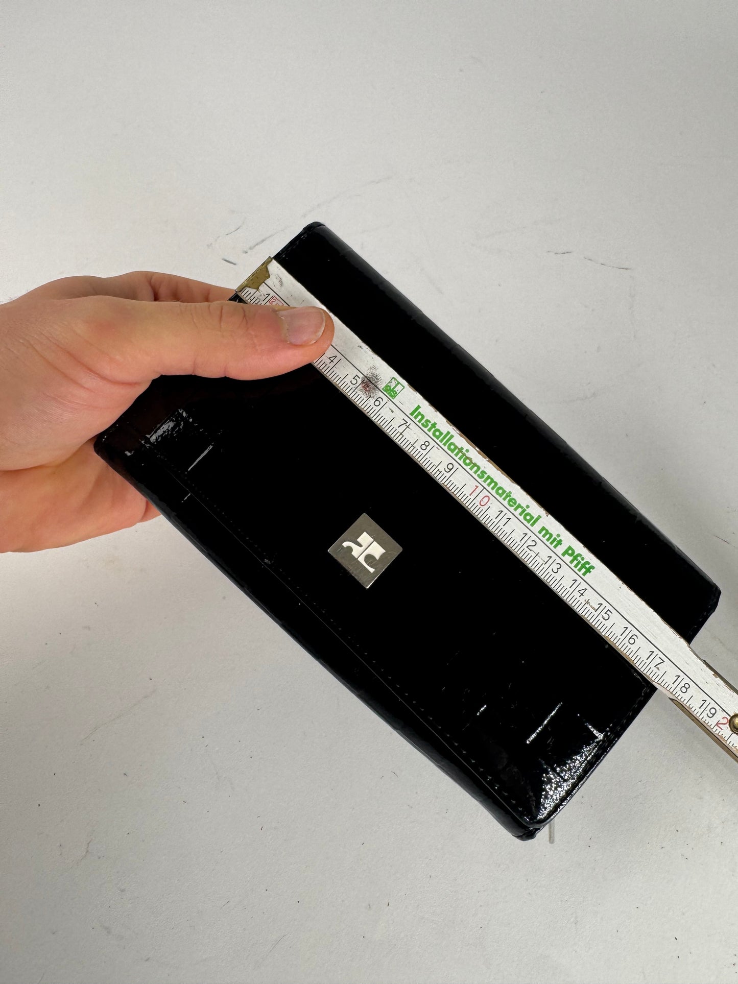 Vintage Courreges Paris Patent Leather Wallet Black