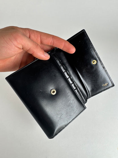 Vintage Cartier Panthere Patent Leather Wallet Black