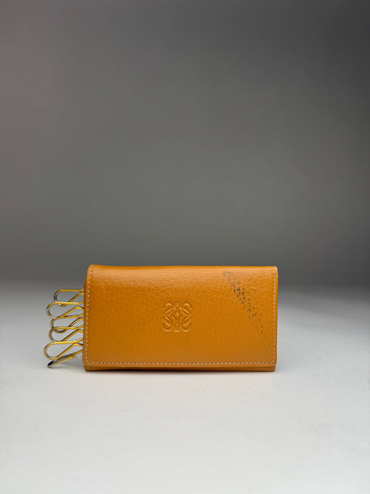 Vintage Loewe Madrid Leather Key Holder Orange