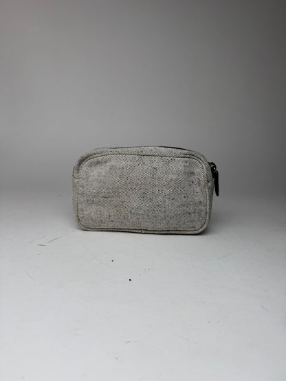 Vintage Prada Canvas Clutch/Cosmetic Bag Grey Black