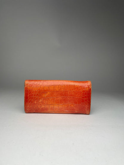 Portefeuille vintage en cuir Miu Miu orange