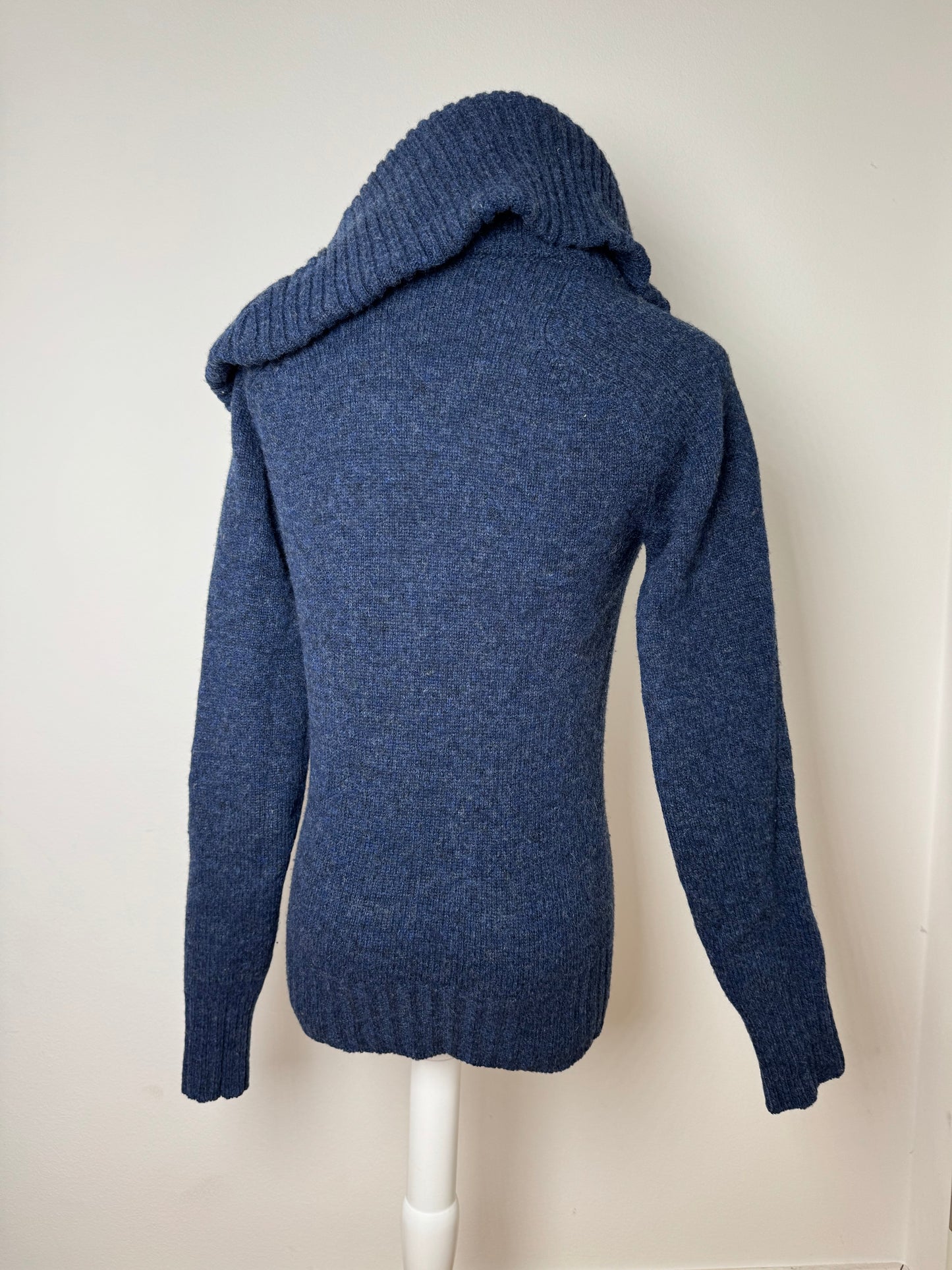Vintage Balenciaga Big Turtle Neck Wool Sweather Blue