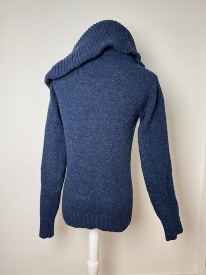 Vintage Balenciaga Big Turtle Neck Wool Sweather Blue