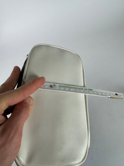 Vintage Courreges Paris Patent Leather Bag Black White