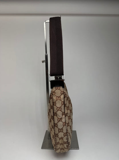 Vintage Gucci Monogram Crossaint 2Way Bag beige