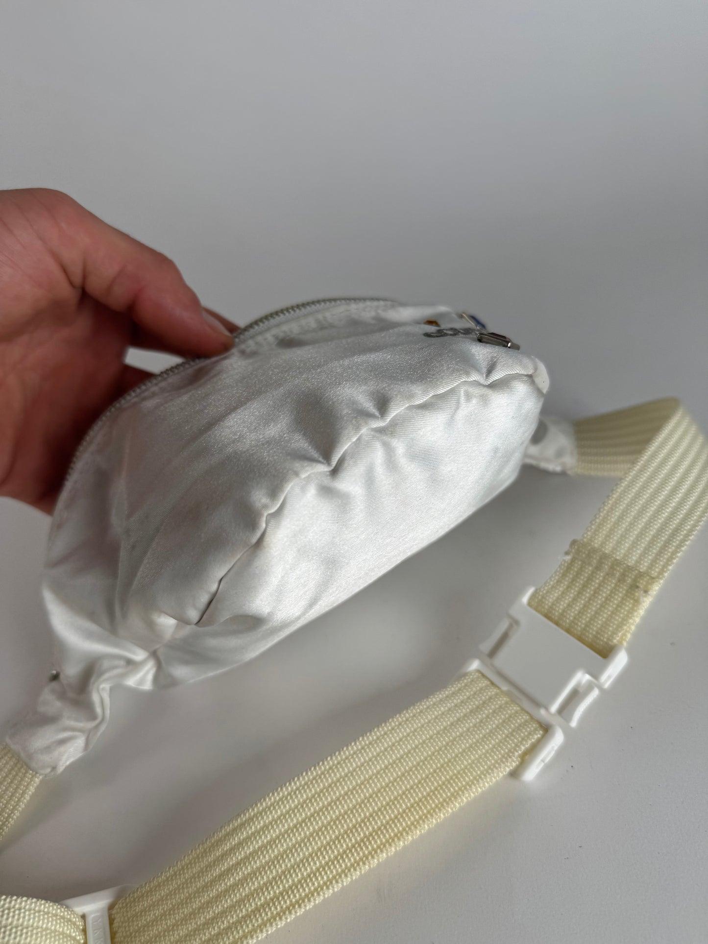 Vintage Courreges Paris Crossbody / Bum Bag Silver white