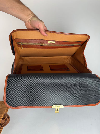 Vintage Bottega Veneta leather Suitcase black / Brown